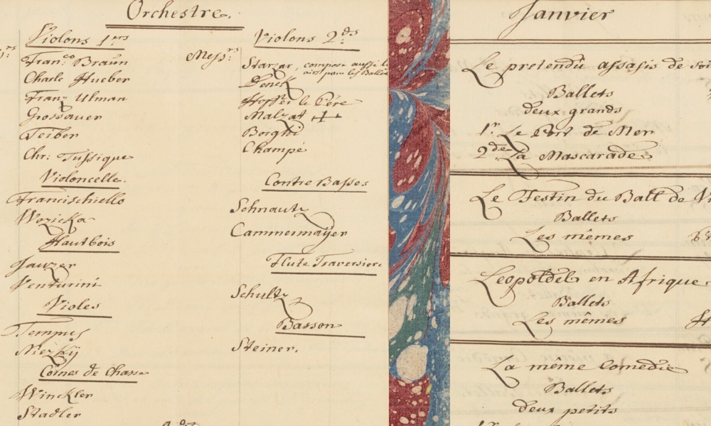 Page from Gumpenhuber's theatre chronicles