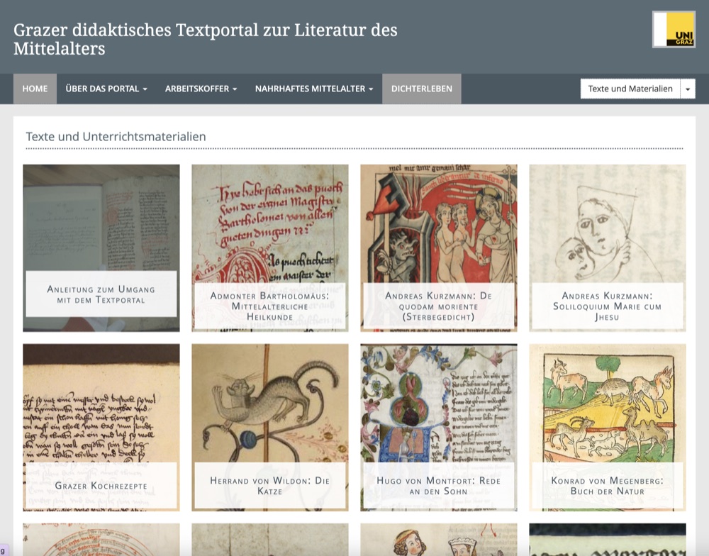 Website of the LIMA text portal