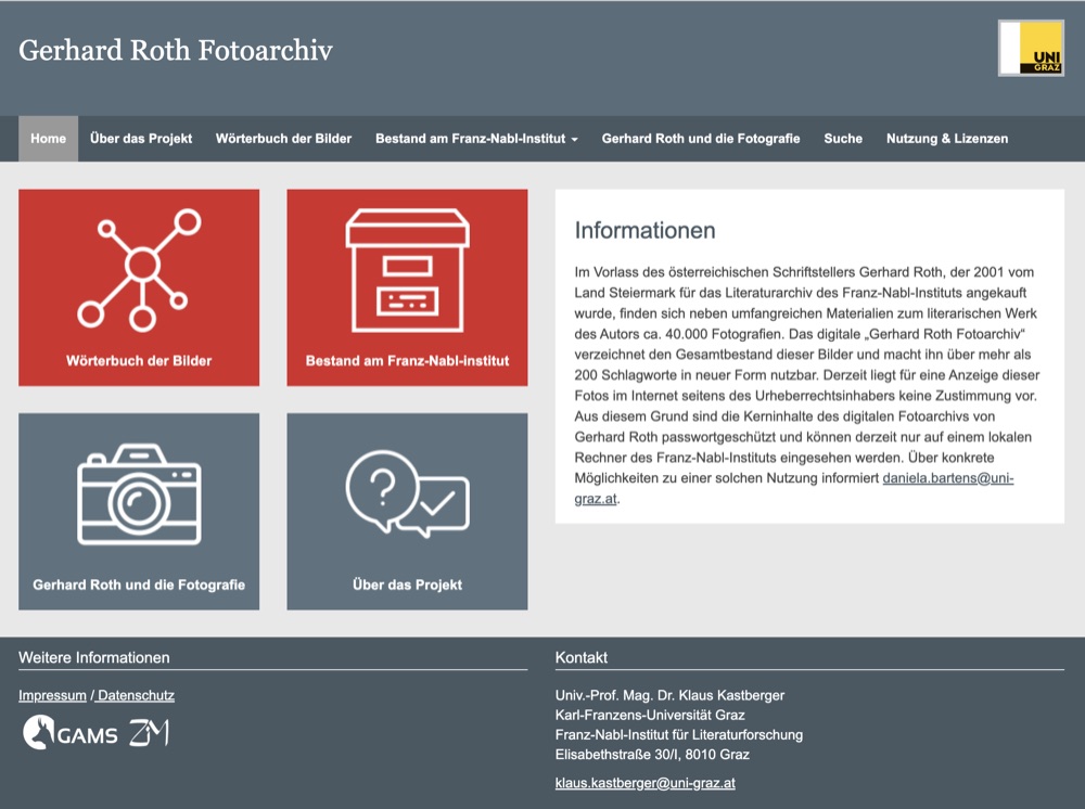 Website of the Gerhard Roth photo archive